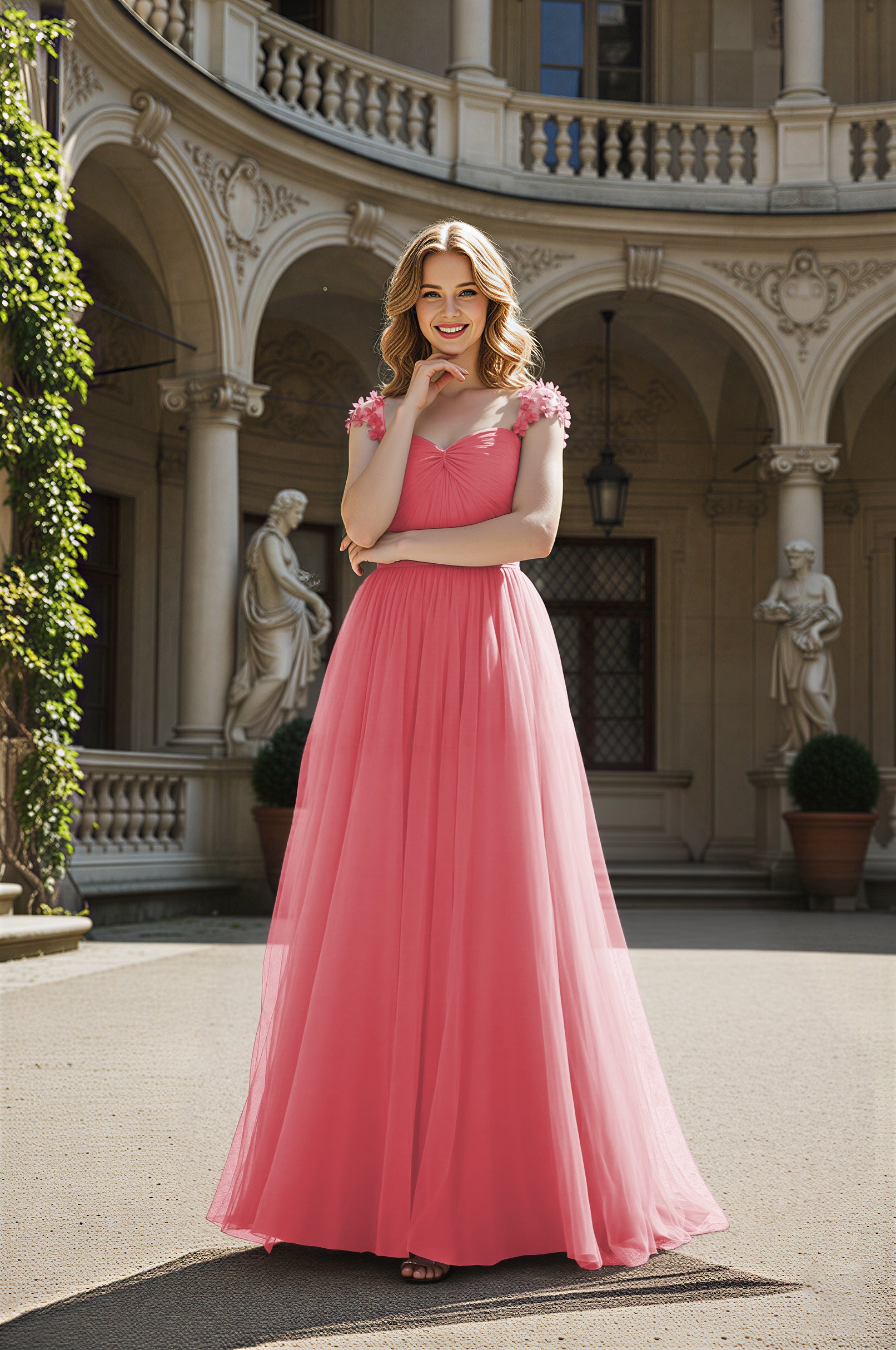 Timeless Bridesmaid Dress - Elegant Boat Neck Design TFB8066