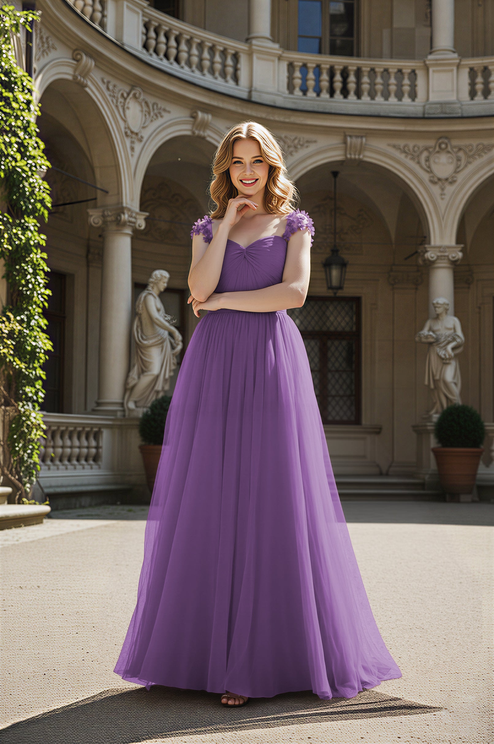 Timeless Bridesmaid Dress - Elegant Boat Neck Design TFB8066