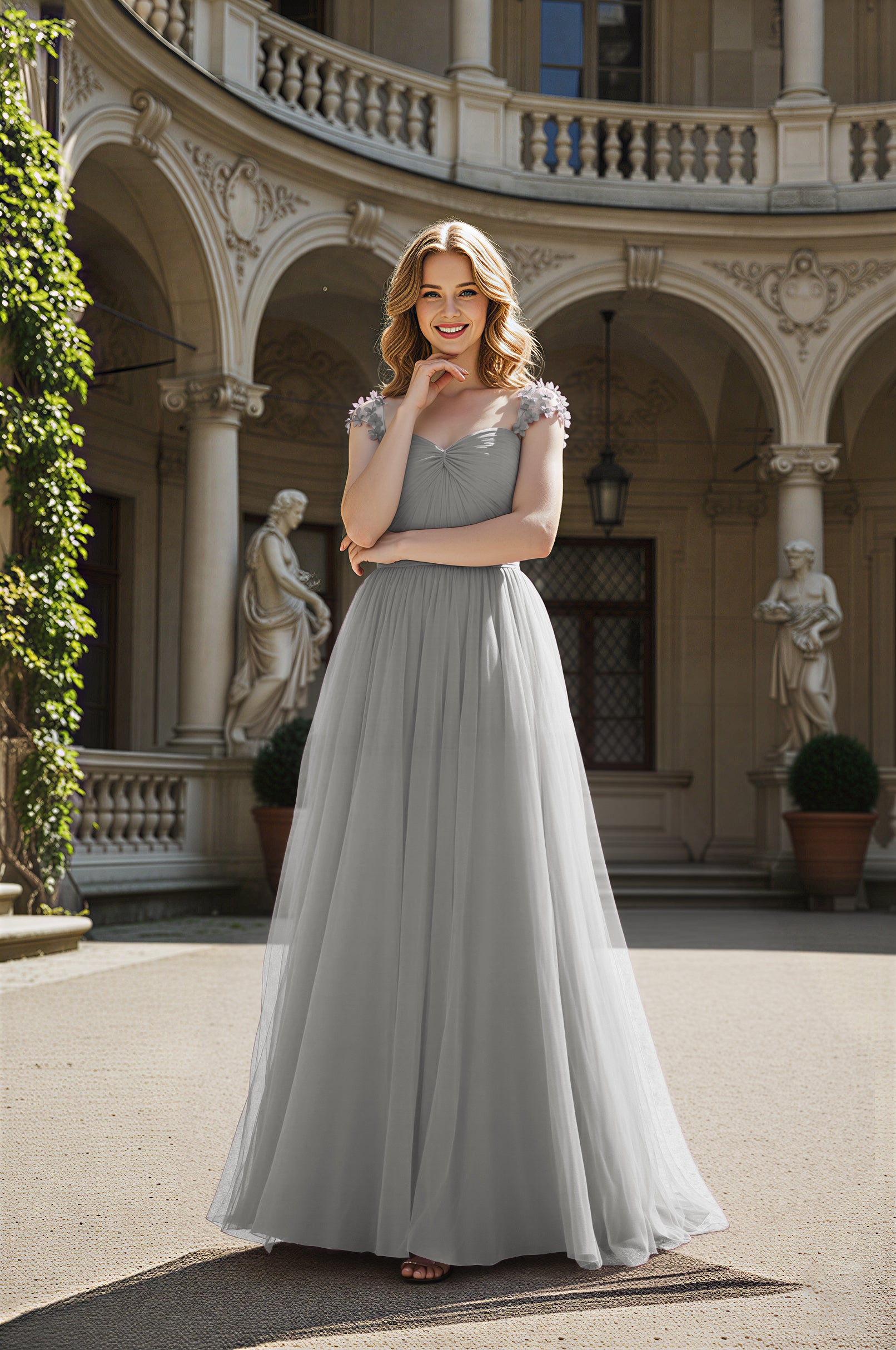 Timeless Bridesmaid Dress - Elegant Boat Neck Design TFB8066
