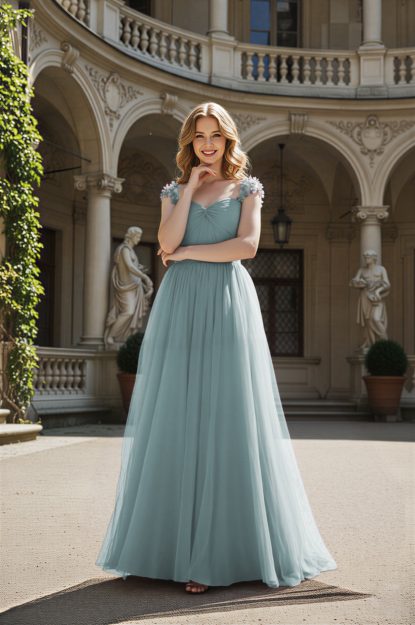 Timeless Bridesmaid Dress - Elegant Boat Neck Design TFB8066