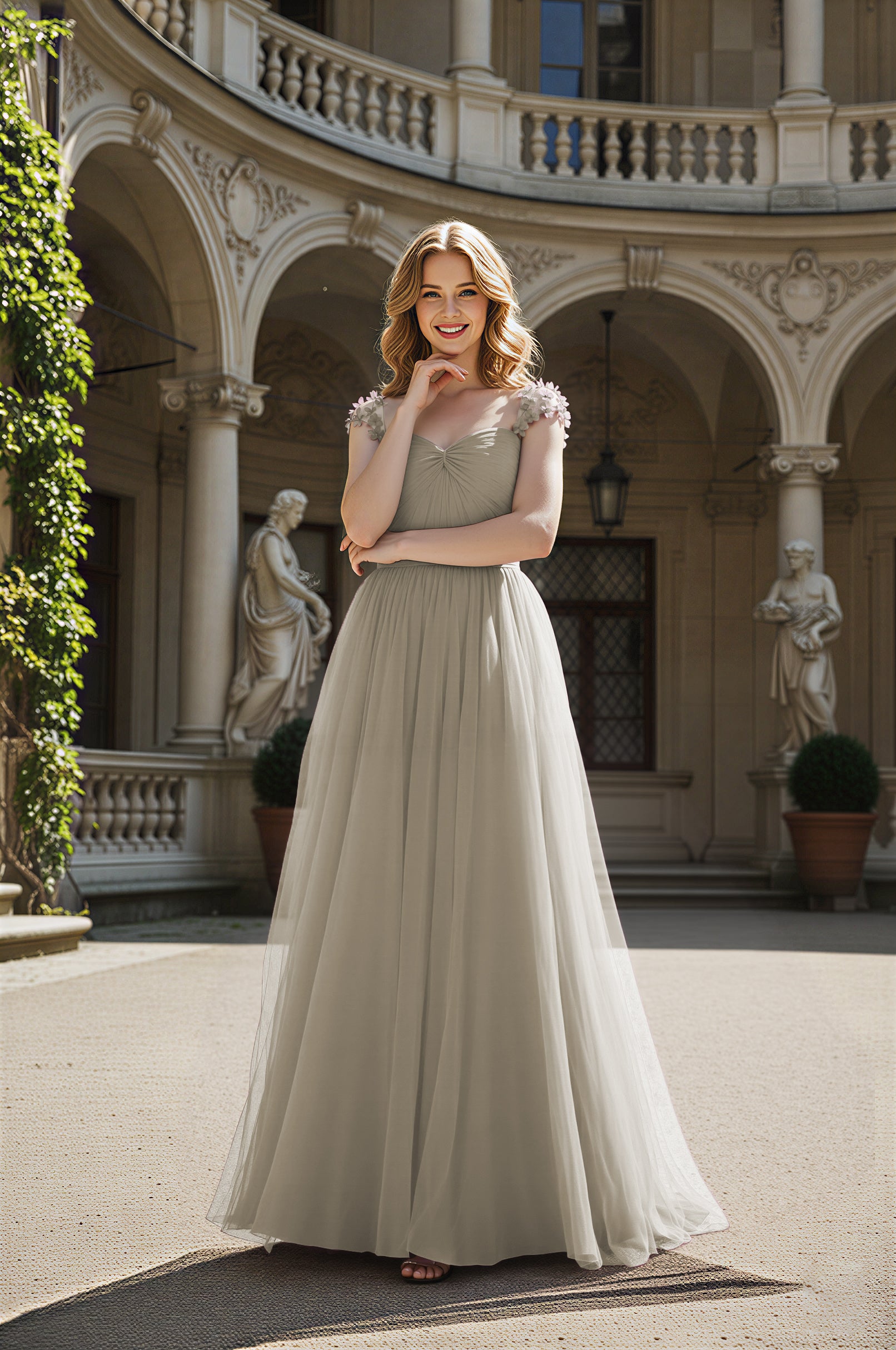 Timeless Bridesmaid Dress - Elegant Boat Neck Design TFB8066