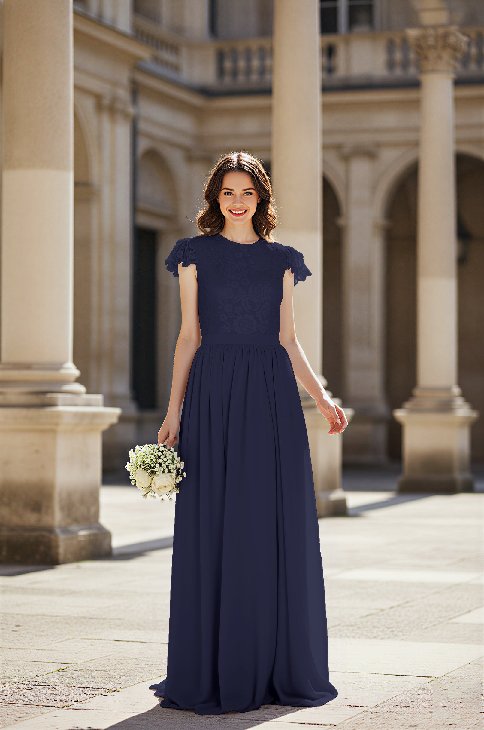 Sweetheart Neckline Bridesmaid Gown - Pleated Waist TFB8065