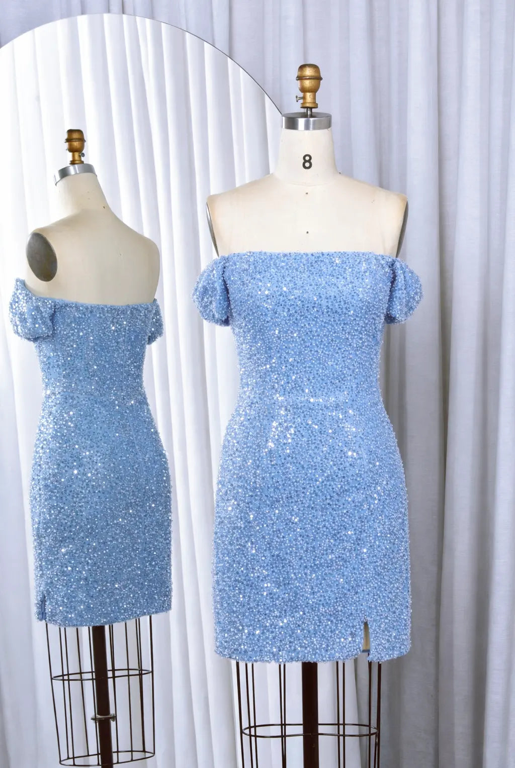 Charming Off-Shoulder Beaded Homecoming Dress with Side Slit - TFB 5011 | blissfulprom