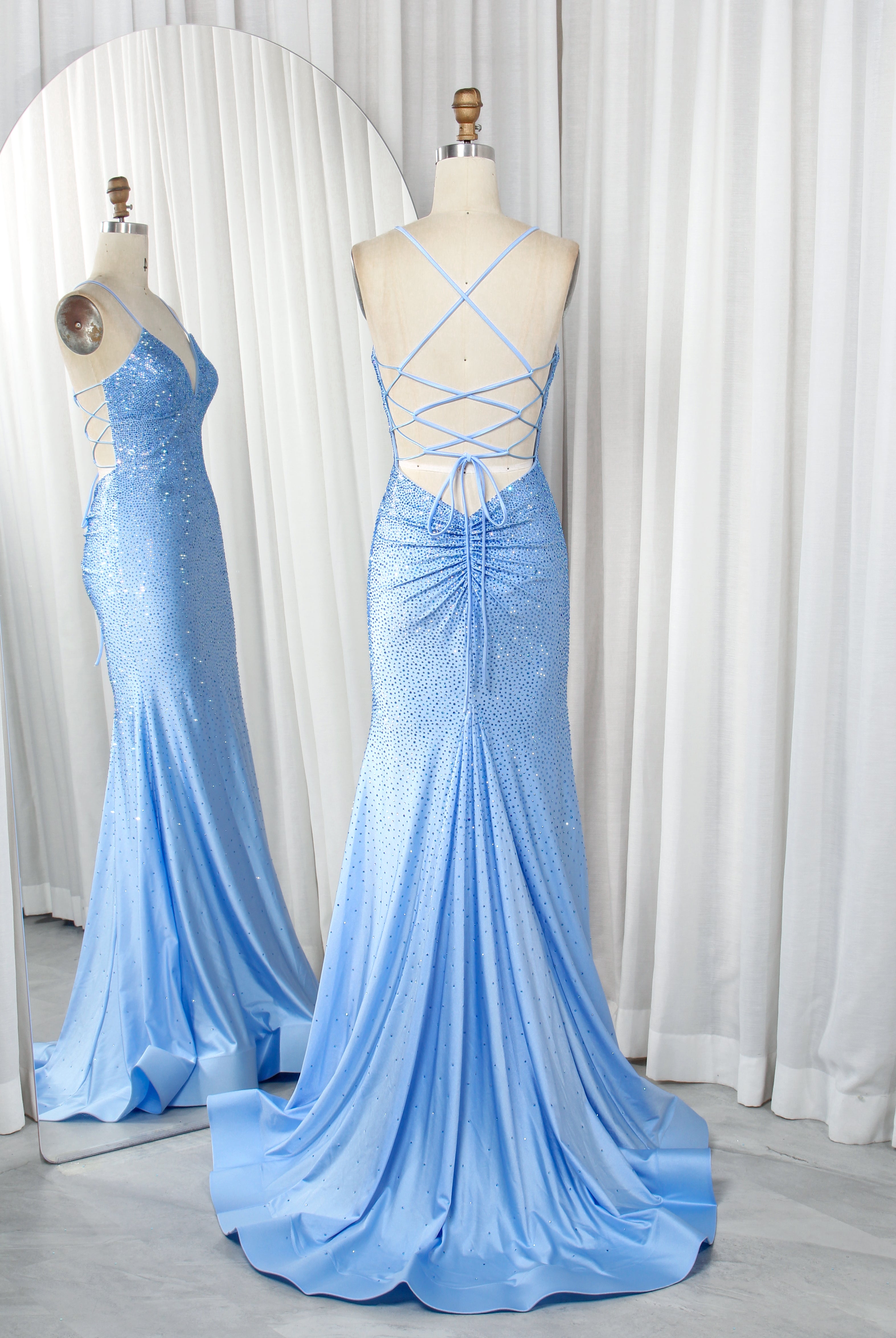 Sparkly Rhinestone Mermaid Prom Dress TFB 8017 | blissfulprom