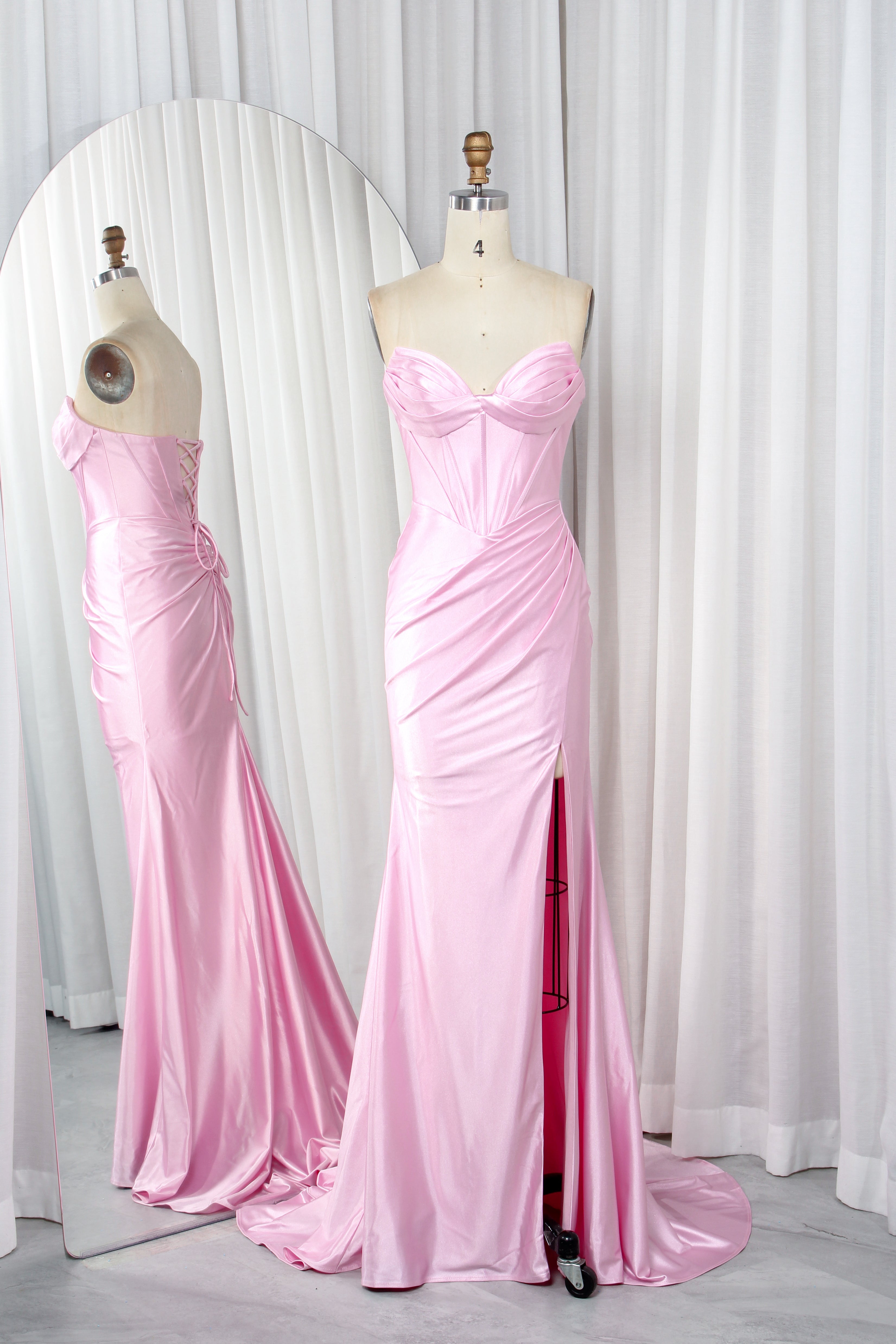 Satin Mermaid Prom Dress with Sweetheart Neckline