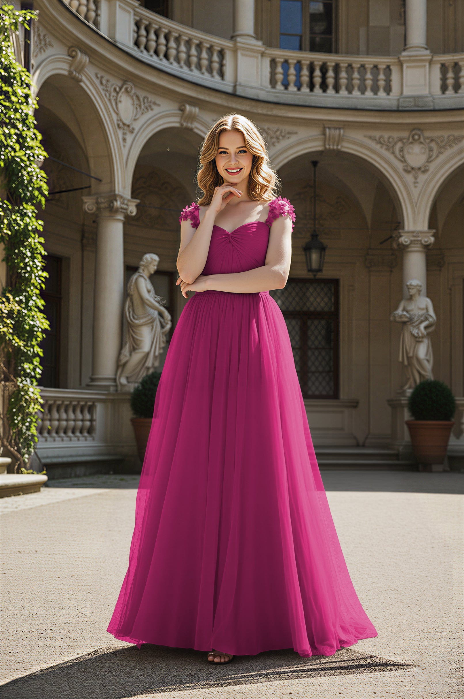 Timeless Bridesmaid Dress - Elegant Boat Neck Design TFB8066