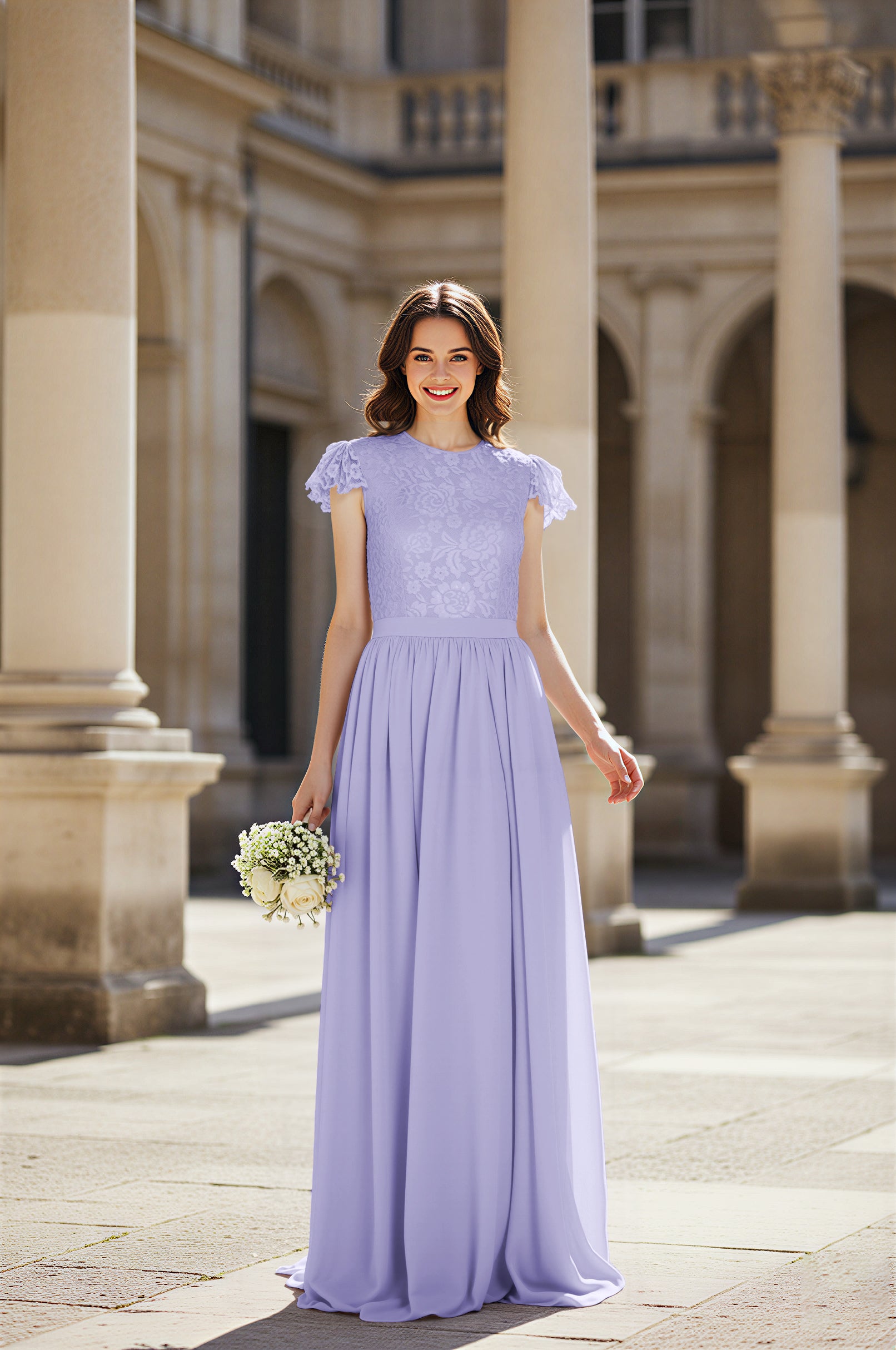 Sweetheart Neckline Bridesmaid Gown - Pleated Waist TFB8065