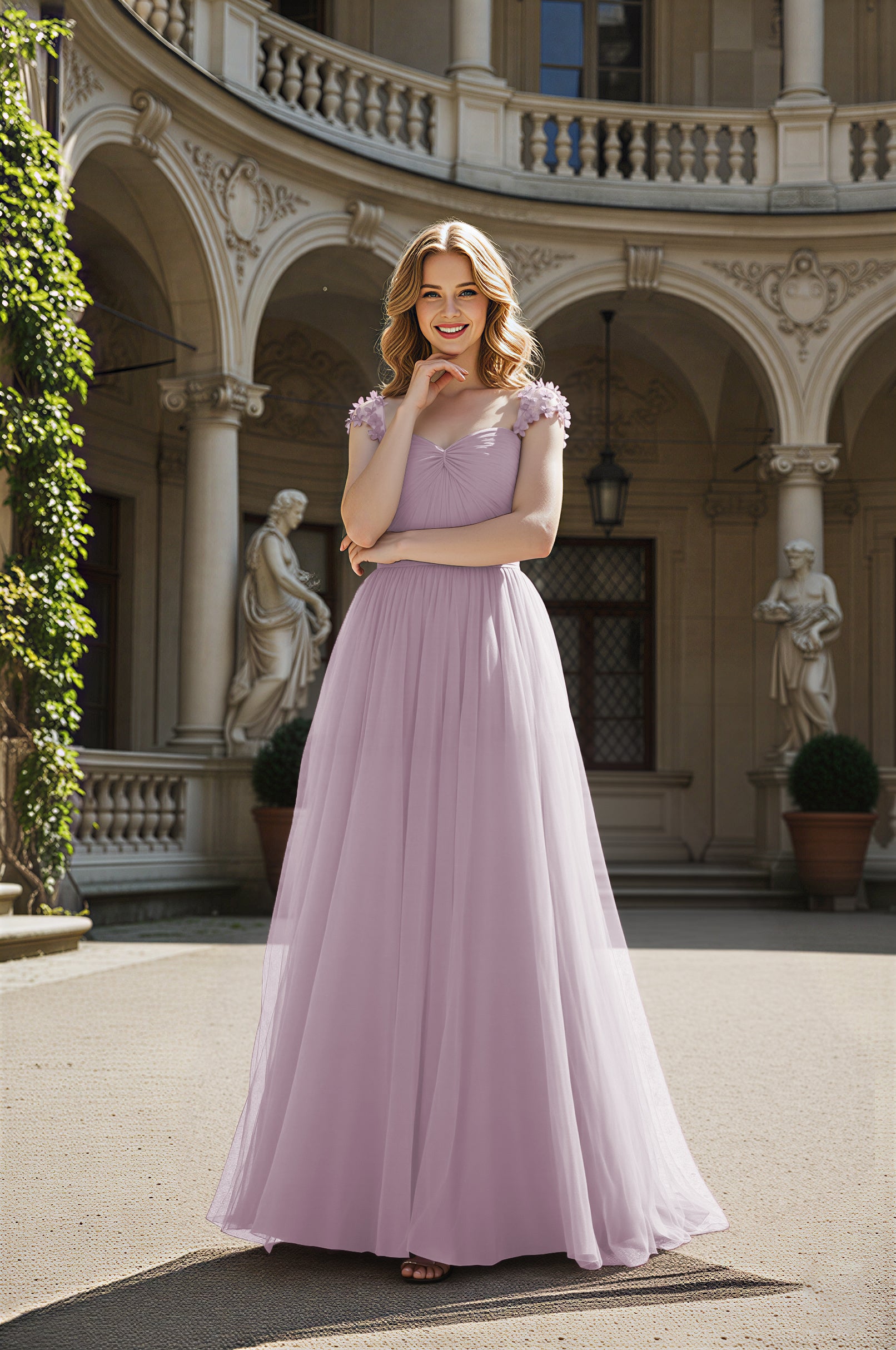 Timeless Bridesmaid Dress - Elegant Boat Neck Design TFB8066