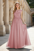 Elegant & Simple Bridesmaid Dress - Round Neck A-Line TFB8072