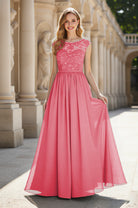 Elegant & Simple Bridesmaid Dress - Round Neck A-Line TFB8072