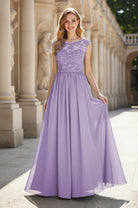Elegant & Simple Bridesmaid Dress - Round Neck A-Line TFB8072