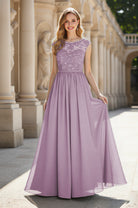 Elegant & Simple Bridesmaid Dress - Round Neck A-Line TFB8072