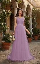 Elegant Bridesmaid Dress - Cap Sleeve Formal Gown TFB8069