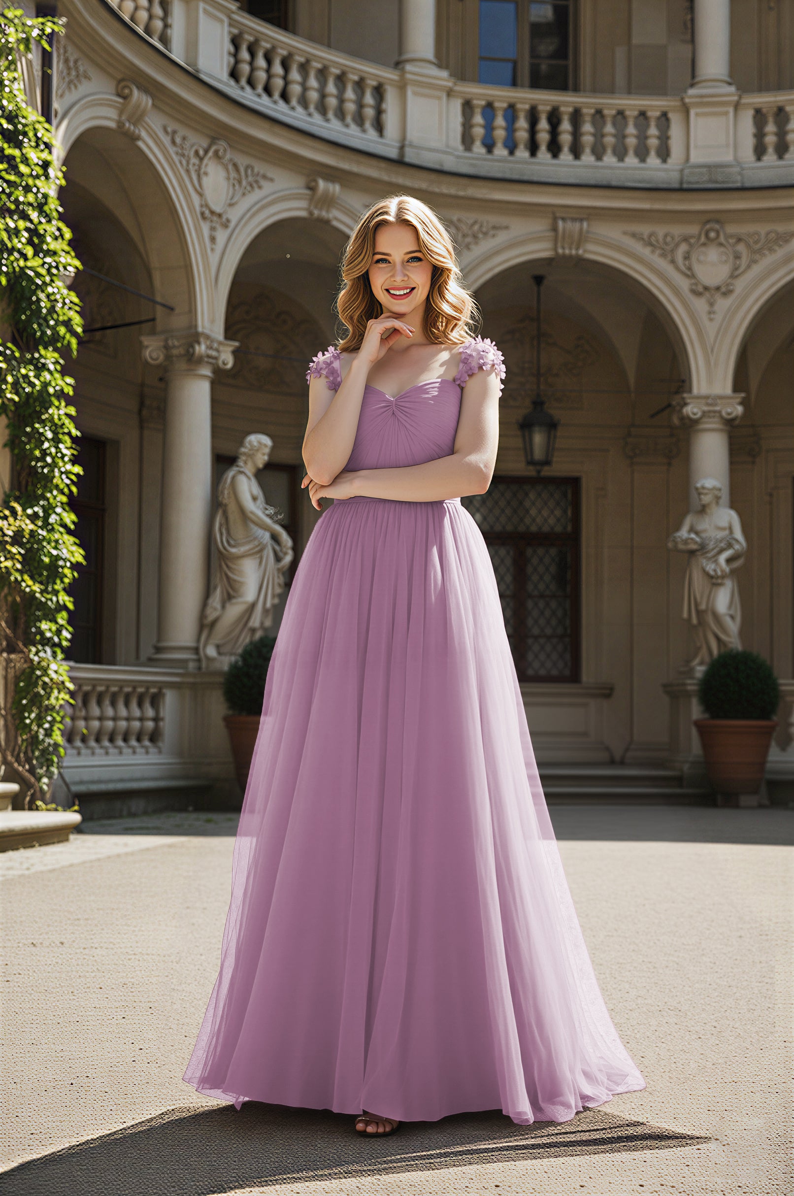 Timeless Bridesmaid Dress - Elegant Boat Neck Design TFB8066