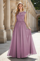 Elegant & Simple Bridesmaid Dress - Round Neck A-Line TFB8072