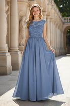 Elegant & Simple Bridesmaid Dress - Round Neck A-Line TFB8072