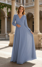 Romantic Bridesmaid Gown - Ruffled Sleeve Design TFB8068