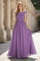 Elegant & Simple Bridesmaid Dress - Round Neck A-Line TFB8072