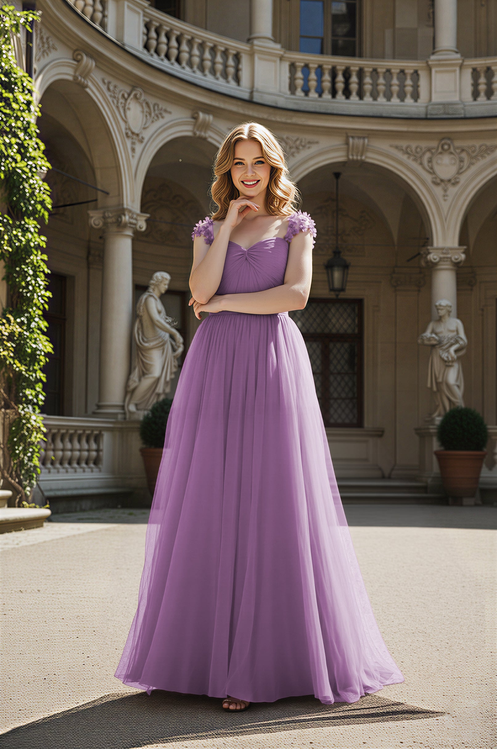 Timeless Bridesmaid Dress - Elegant Boat Neck Design TFB8066