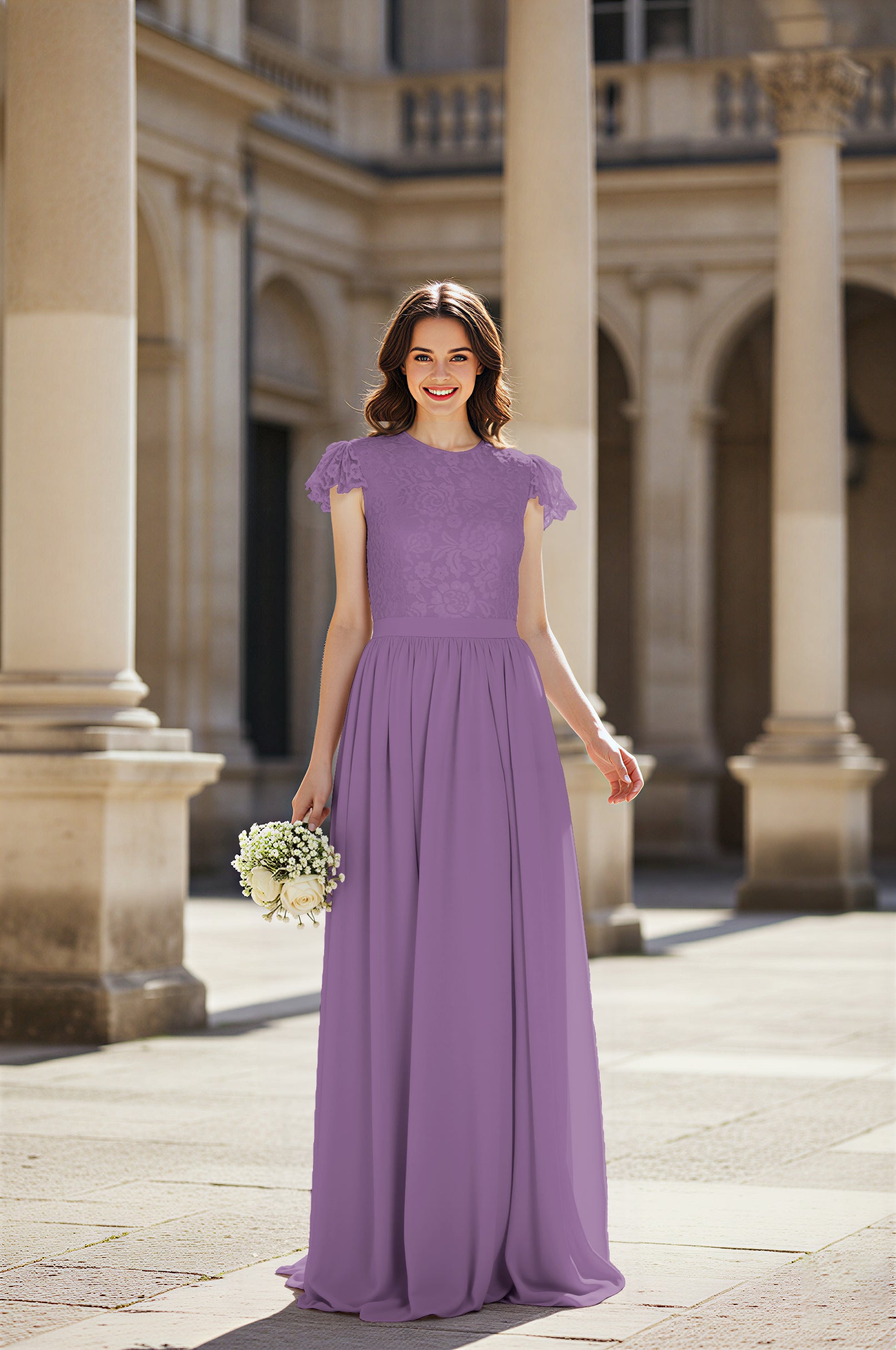Sweetheart Neckline Bridesmaid Gown - Pleated Waist TFB8065
