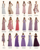 V-Neck Lace Bodice Chiffon Bridesmaid Dress with Open Back TFB 8064 | blissfulprom