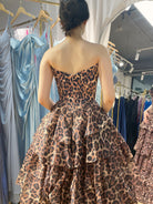 Floral Printed Organza Tiered Ruffle Ball Gown with Sweetheart Corset Bodice - TFB 8075B | blissfulprom