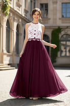 Chic Bridesmaid Dress - Lace Bodice Gown TFB8063