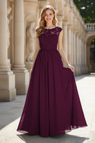 Elegant & Simple Bridesmaid Dress - Round Neck A-Line TFB8072