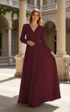 Romantic Bridesmaid Gown - Ruffled Sleeve Design TFB8068