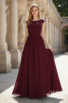 Elegant & Simple Bridesmaid Dress - Round Neck A-Line TFB8072