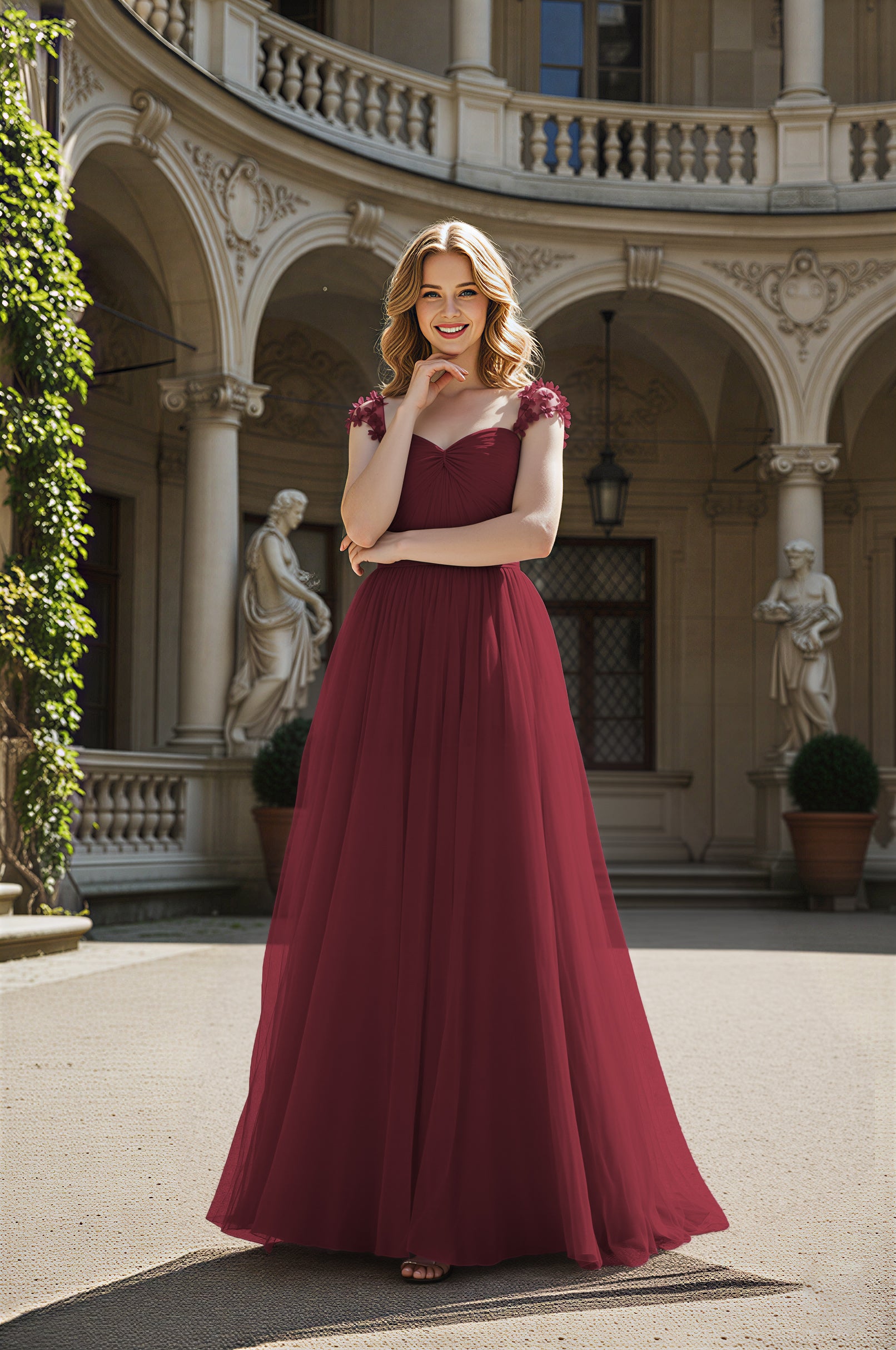 Timeless Bridesmaid Dress - Elegant Boat Neck Design TFB8066