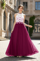 Chic Bridesmaid Dress - Lace Bodice Gown TFB8063