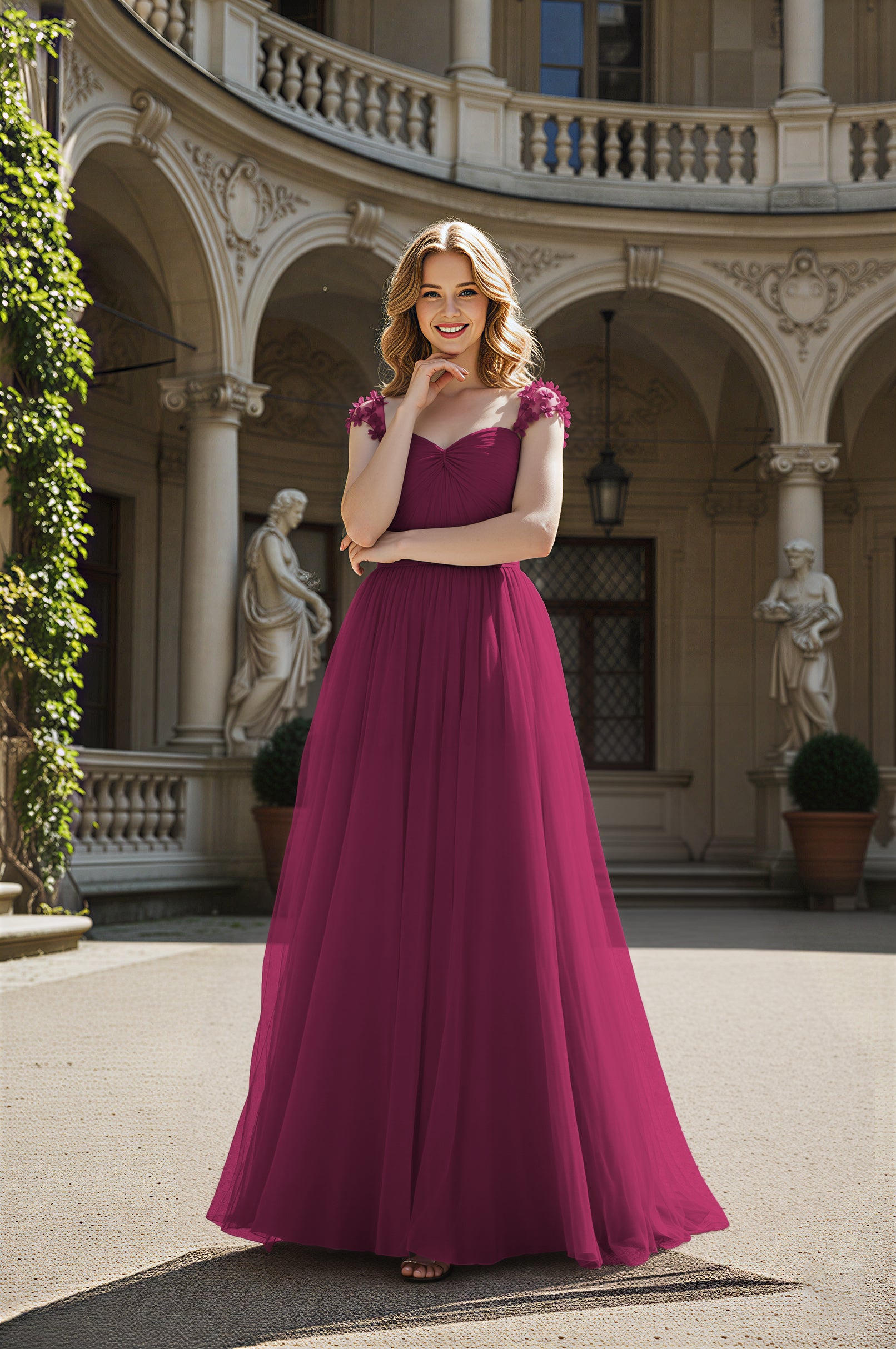 Timeless Bridesmaid Dress - Elegant Boat Neck Design TFB8066