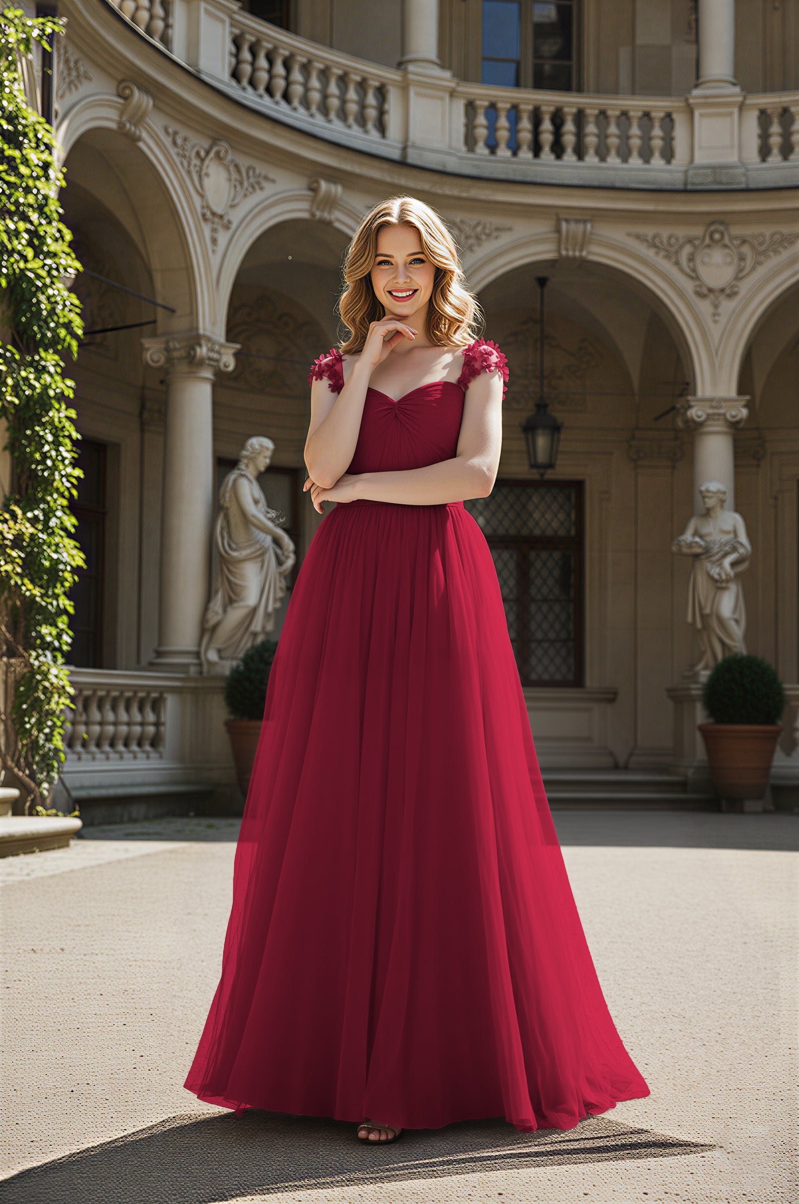 Timeless Bridesmaid Dress - Elegant Boat Neck Design TFB8066