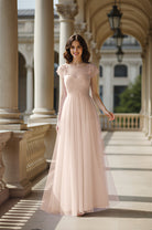 Modern Cut Bridesmaid Dress - Unique Sleeve Detail TFB8070