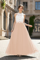 Chic Bridesmaid Dress - Lace Bodice Gown TFB8063