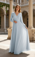 Romantic Bridesmaid Gown - Ruffled Sleeve Design TFB8068