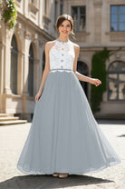 Chic Bridesmaid Dress - Lace Bodice Gown TFB8063