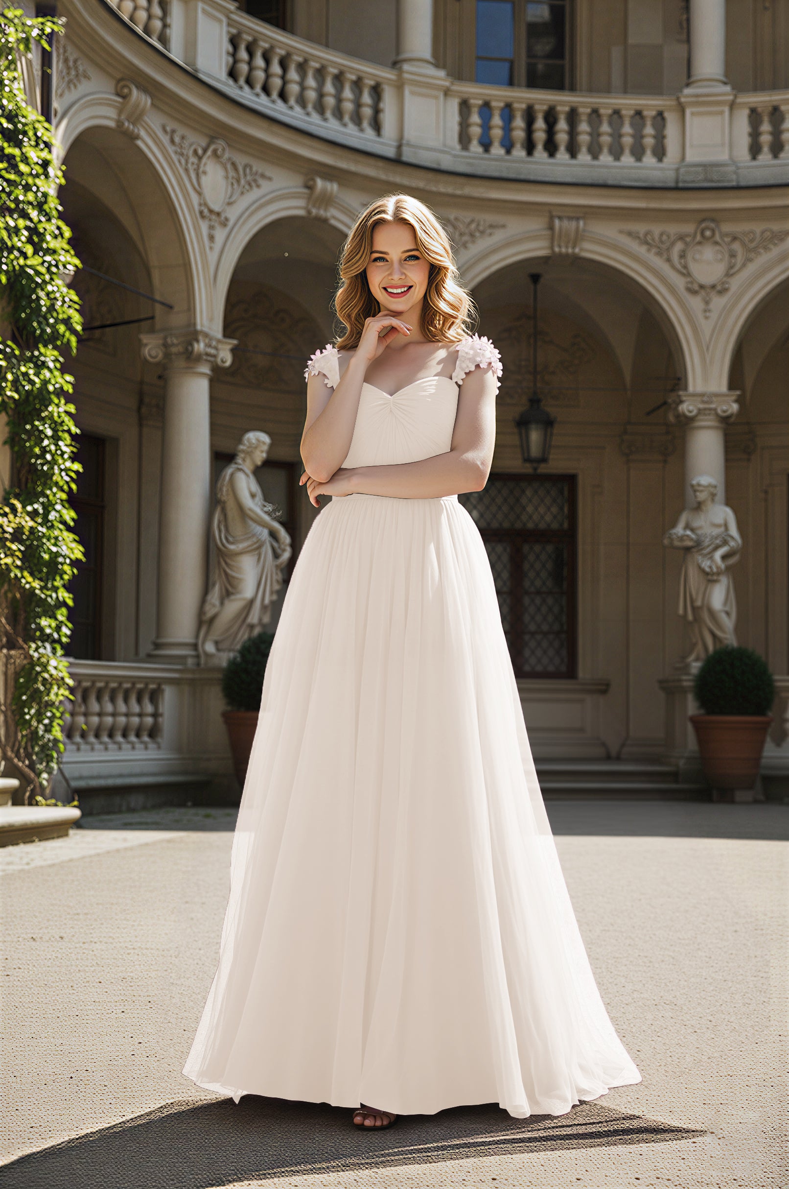 Timeless Bridesmaid Dress - Elegant Boat Neck Design TFB8066