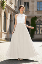 Chic Bridesmaid Dress - Lace Bodice Gown TFB8063