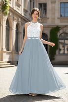 Chic Bridesmaid Dress - Lace Bodice Gown TFB8063