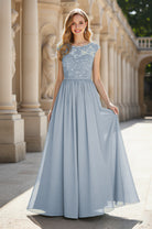 Elegant & Simple Bridesmaid Dress - Round Neck A-Line TFB8072
