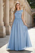 Elegant & Simple Bridesmaid Dress - Round Neck A-Line TFB8072