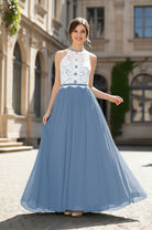 Chic Bridesmaid Dress - Lace Bodice Gown TFB8063