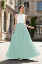 Chic Bridesmaid Dress - Lace Bodice Gown TFB8063