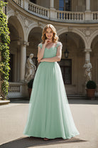 Timeless Bridesmaid Dress - Elegant Boat Neck Design TFB8066