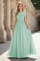 Elegant & Simple Bridesmaid Dress - Round Neck A-Line TFB8072