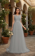 Elegant Bridesmaid Dress - Cap Sleeve Formal Gown TFB8069
