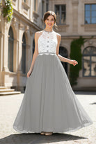 Chic Bridesmaid Dress - Lace Bodice Gown TFB8063