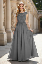 Elegant & Simple Bridesmaid Dress - Round Neck A-Line TFB8072